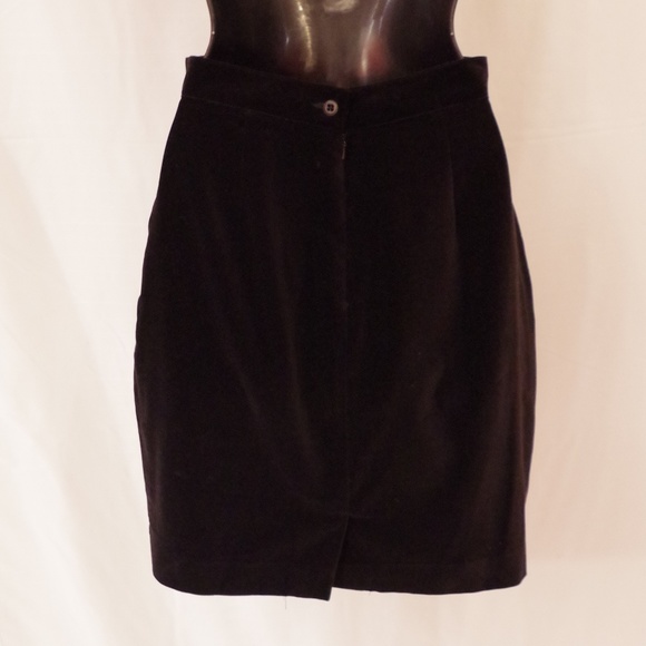 Esprit Sport Y2K Black Velvet Pencil Skirt- Sz. Sm/38 - Picture 2 of 3